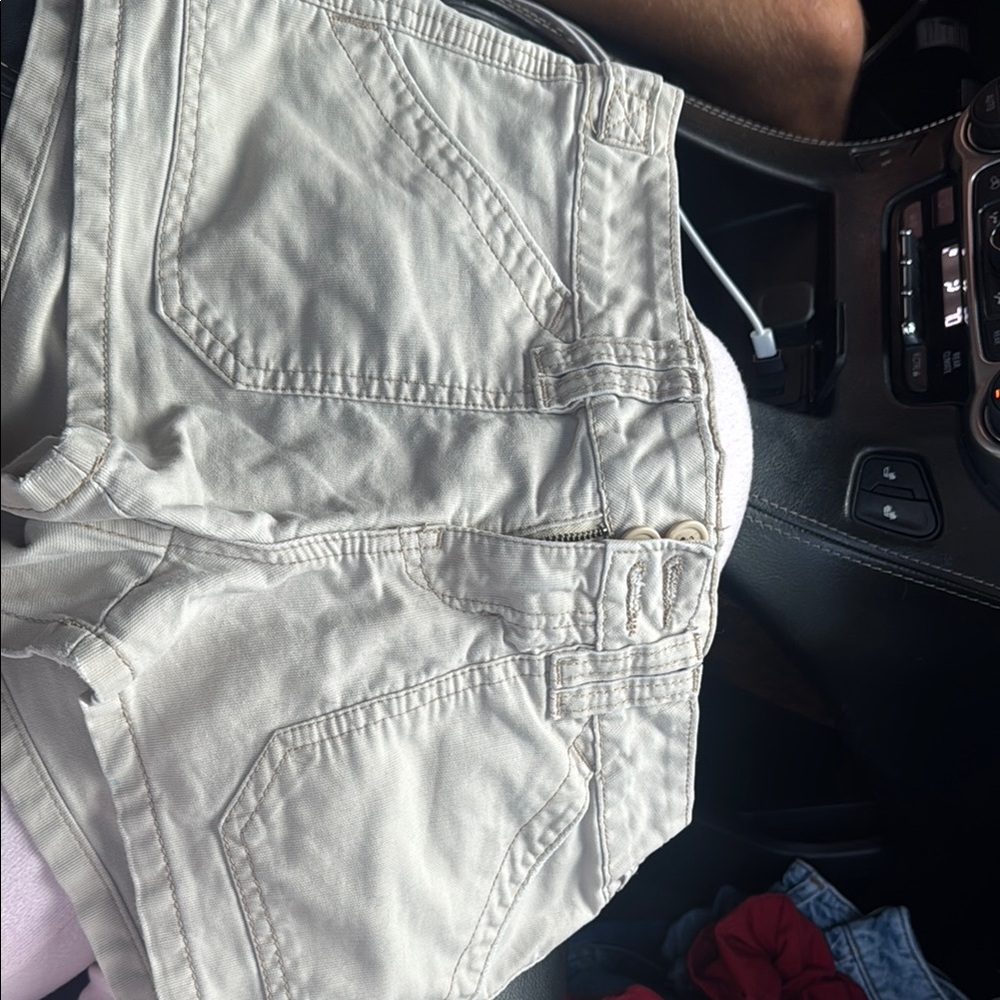 Aeropostale Cream High Waist Shorts